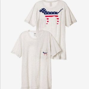 VS PINK MARLED AMERICANA DOG CAMPUS TEE